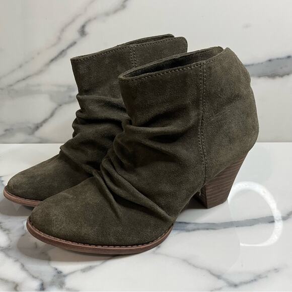 Splendid | Women's Green Leather Festival Chucky Heel Ankle Boot Sz 7.5 - Picture 4 of 9